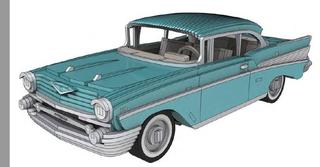 Интересный макет Чертёж Chevrolet Bel Air 1957 для лазерной резки формат DXF