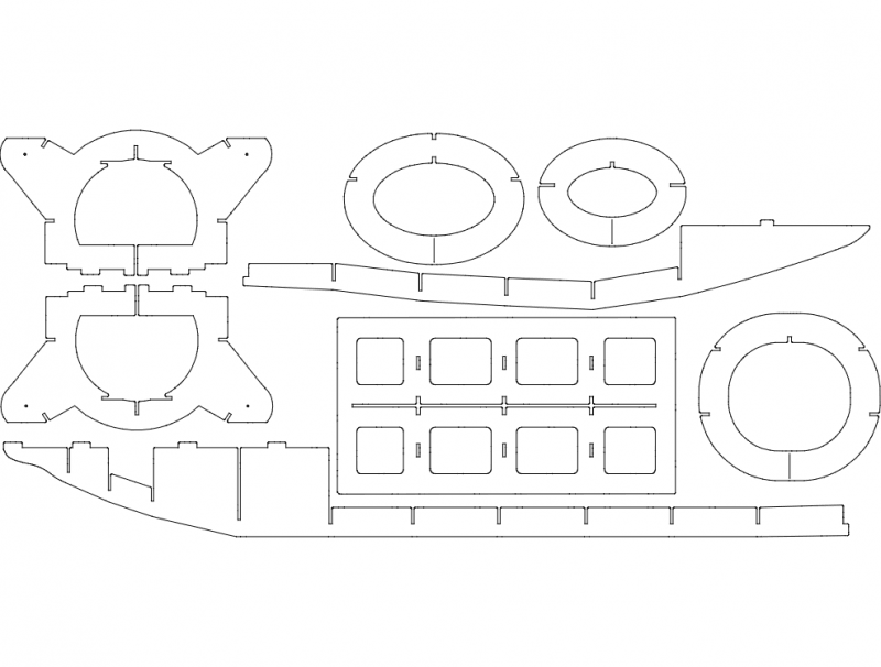 Макет Чертёж Globemaster для станка с ЧПУ формат dxf