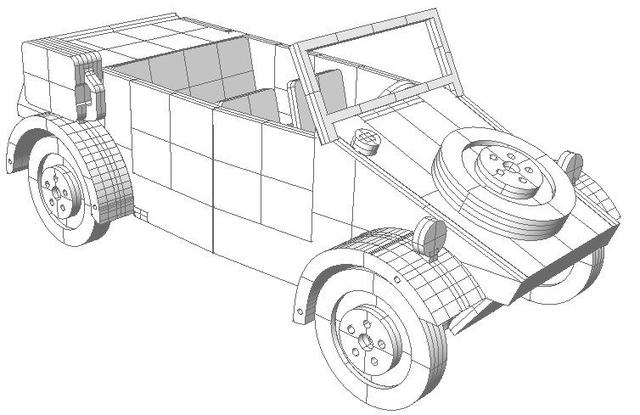 Макет Чертёж Kubelwagen для лазерной резки на станке с ЧПУ