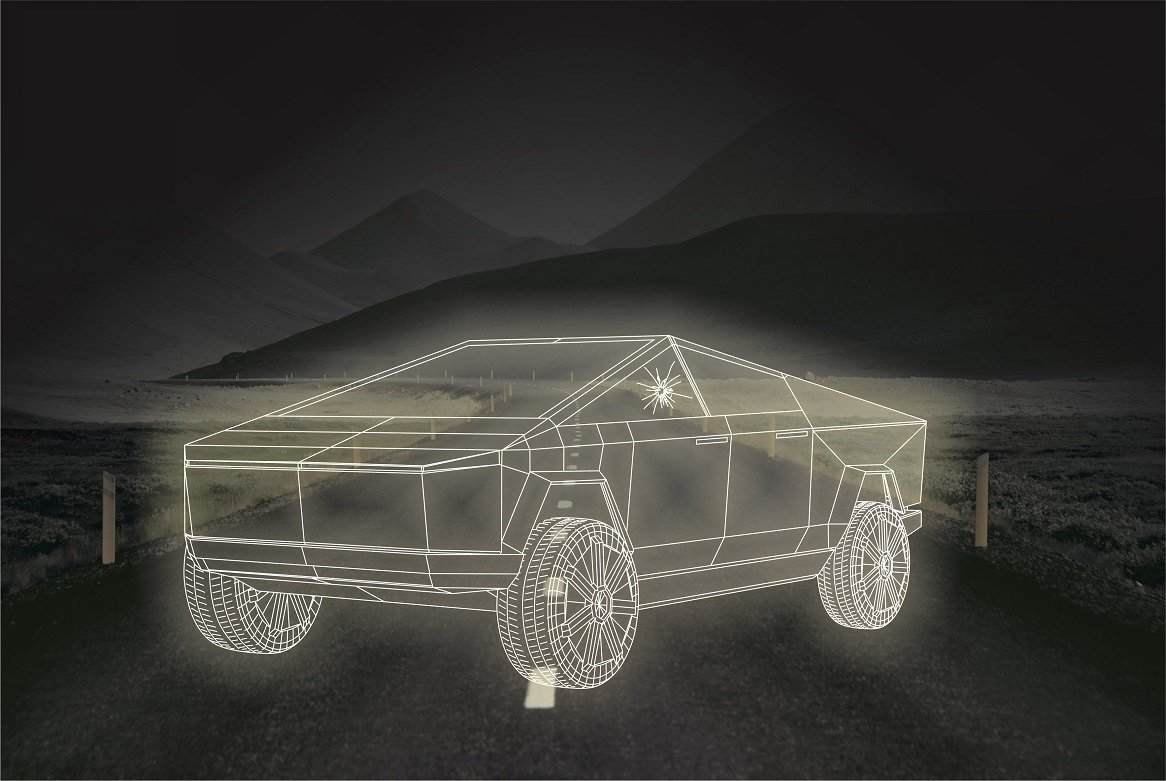 Макет Чертёж Tesla Cybertruck для лазерной резки DXF файл