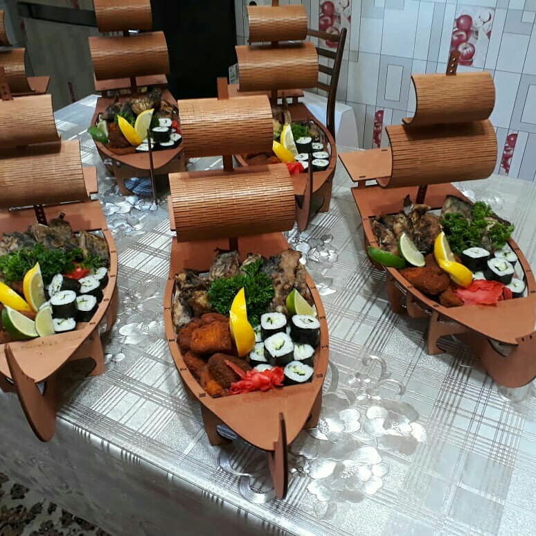 Макет Шаблон для вырезания суши-лодки на лазерном станке