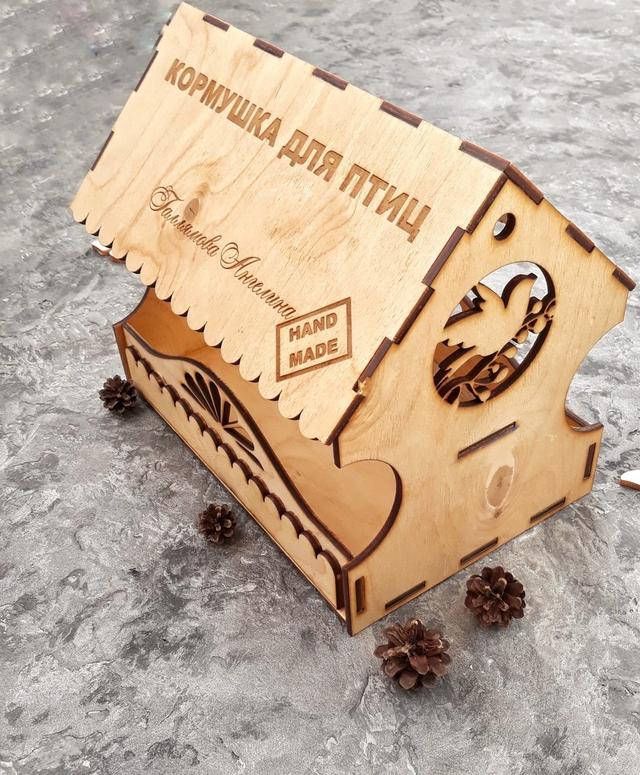 Макет Шаблон для изготовления кормушки для птиц методом лазерной резки