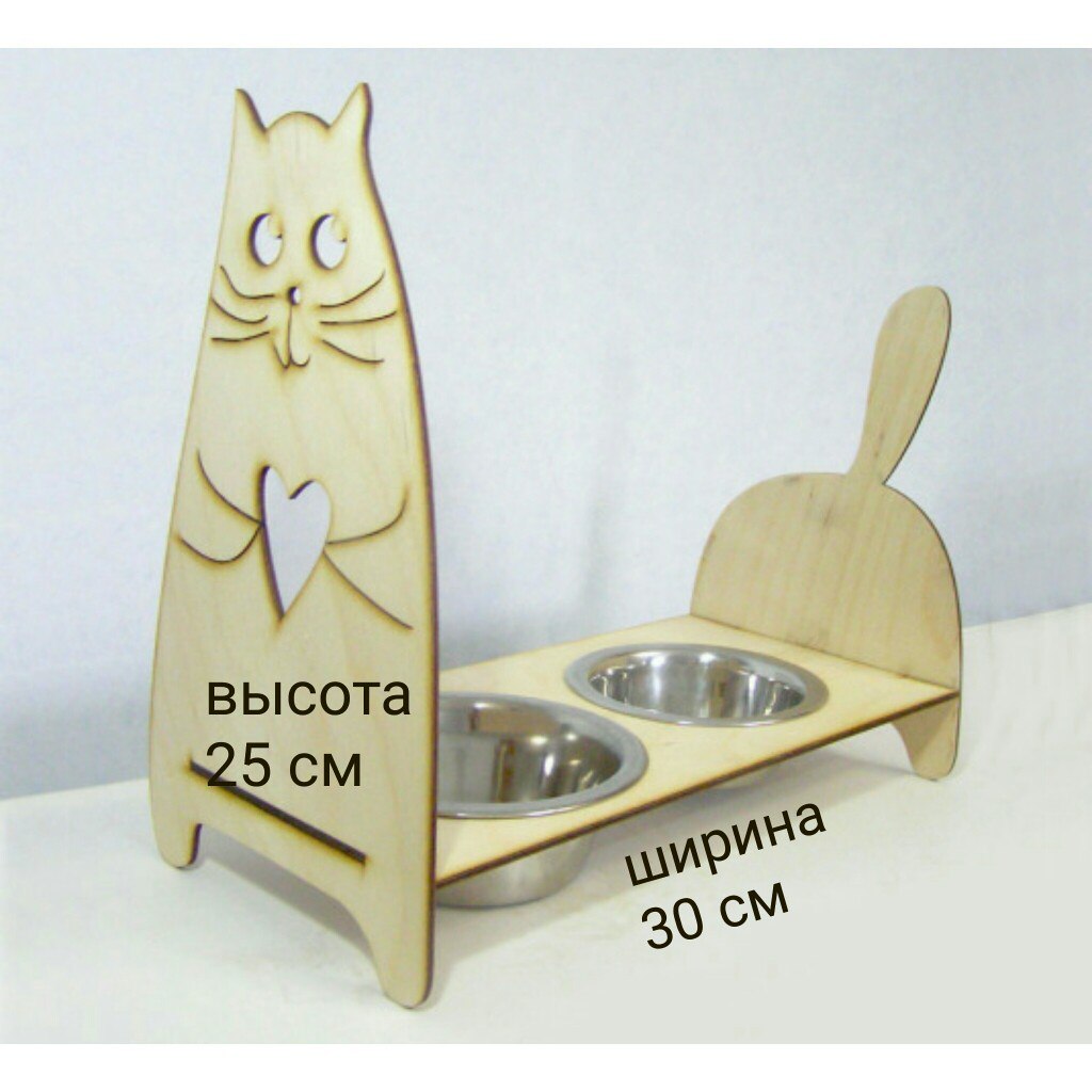 Макет Шаблон для изготовления подставки для корма собаки методом лазерной резки
