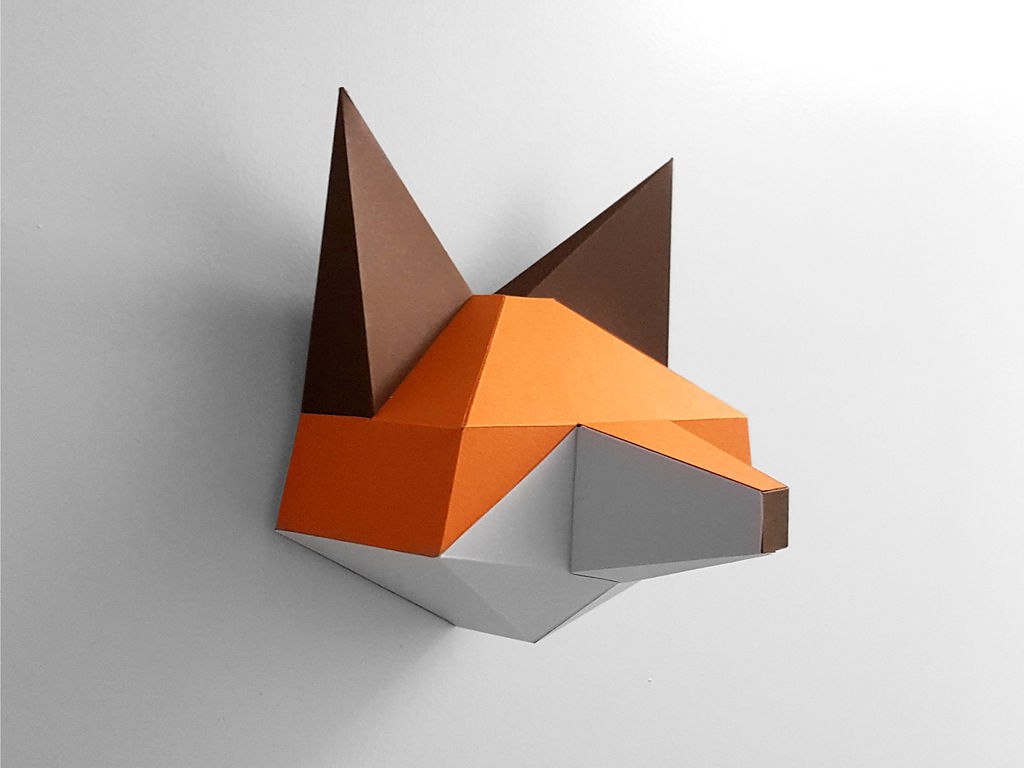 Макет Шаблон для изготовления фигурки лисы в технике papercraft пепакура для лазерной резки