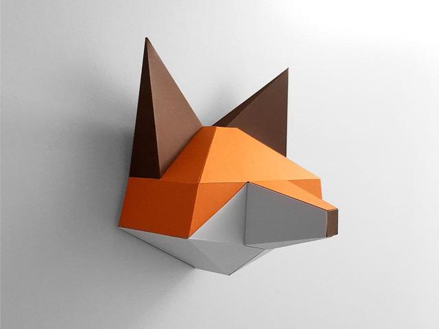 Макет Шаблон для изготовления фигурки лисы в технике papercraft пепакура для лазерной резки