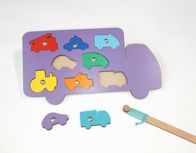 Макет Шаблон для лазерной резки деревянных деталей-вкладышей в форме транспортных средств для игрушек малышей