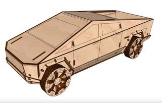 Интересный макет Шаблон для лазерной резки из фанеры в виде Tesla Cybertruck