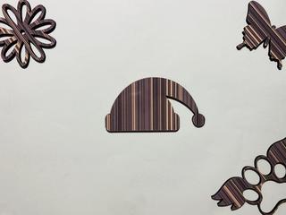 Интересный макет Шаблон для лазерной резки незавершённой деревянной фигуры в форме шапки Санты