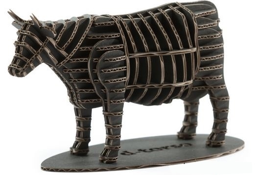 Макет Шаблон для лазерной резки 3D-паззла в виде коровы файл PDF