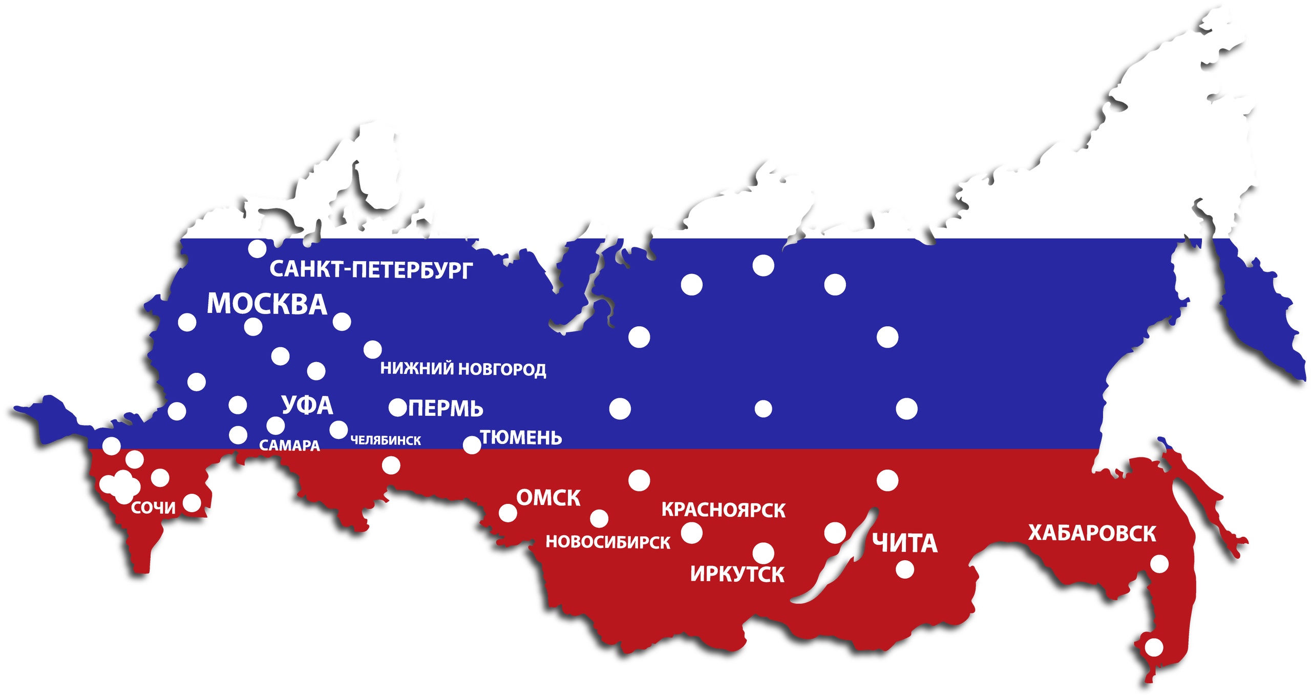 Макет Шаблон настенного часов в виде карты России для лазерной резки