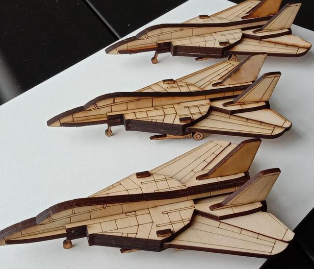 Макет Шаблон 3D модели истребителя F-14 Tomcat Панда для лазерной резки — изображение 4