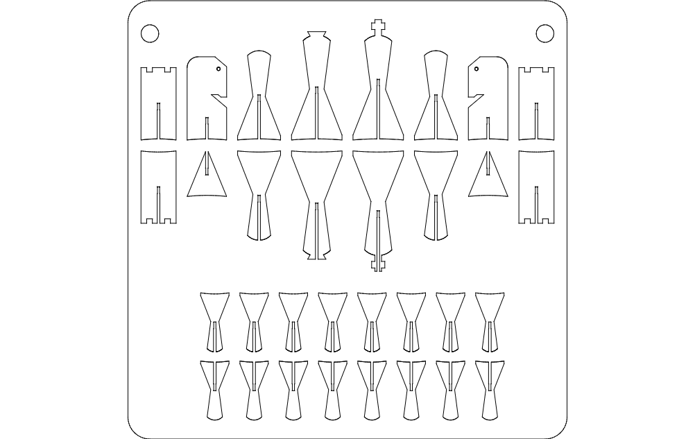 Макет Шахматный макет для станка dxf файл
