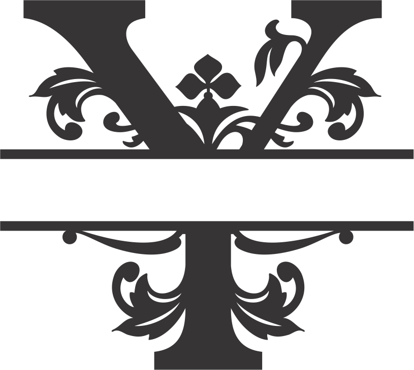 Макет Шрифт Regal split для создания макета в формате dxf вариант 1