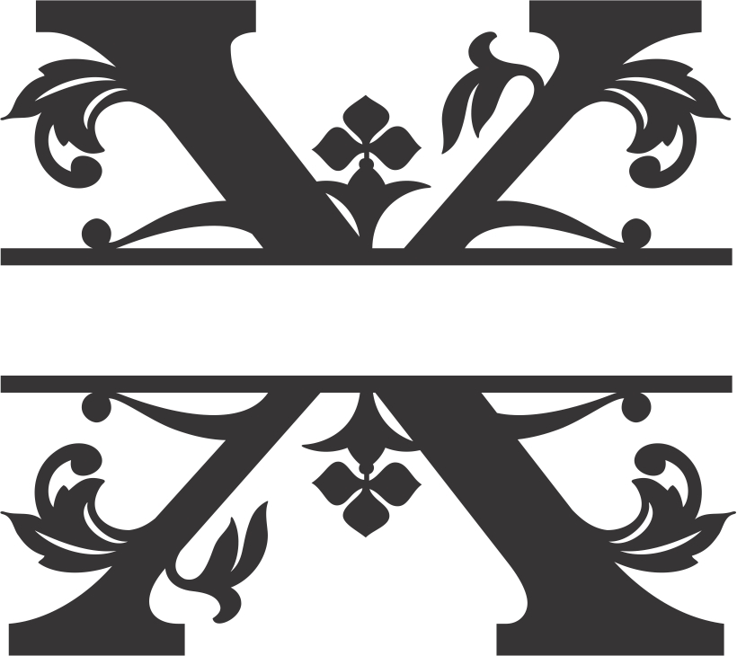 Макет Шрифт Regal split для создания макета в формате dxf вариант 3