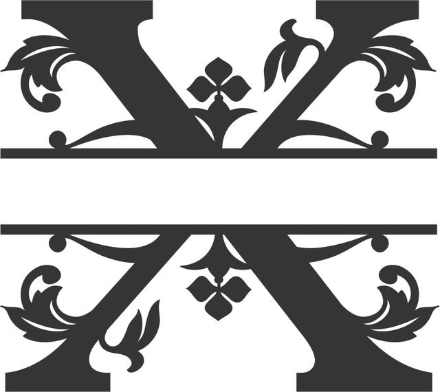 Макет Шрифт Regal split для создания макета в формате dxf вариант 3