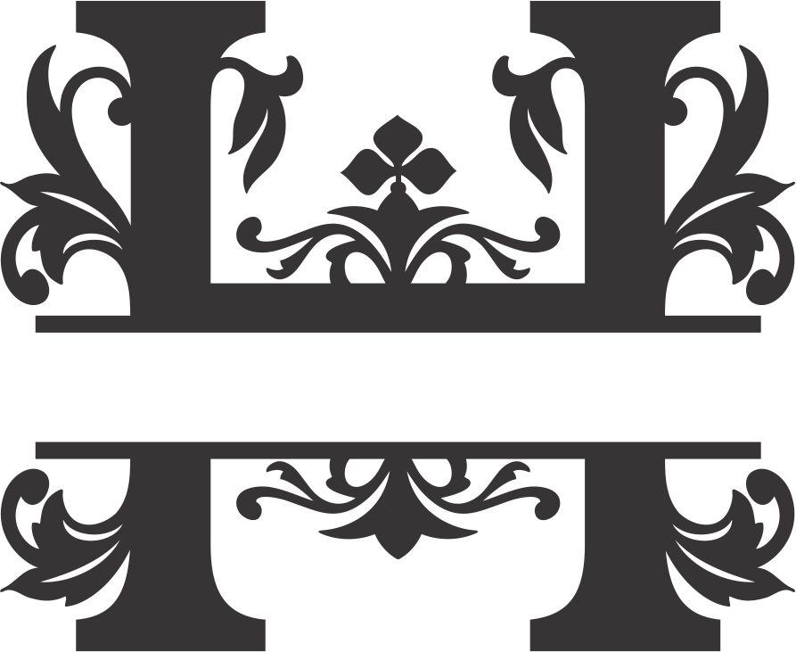 Макет Шрифт Regal split h для лазерной резки файл dxf