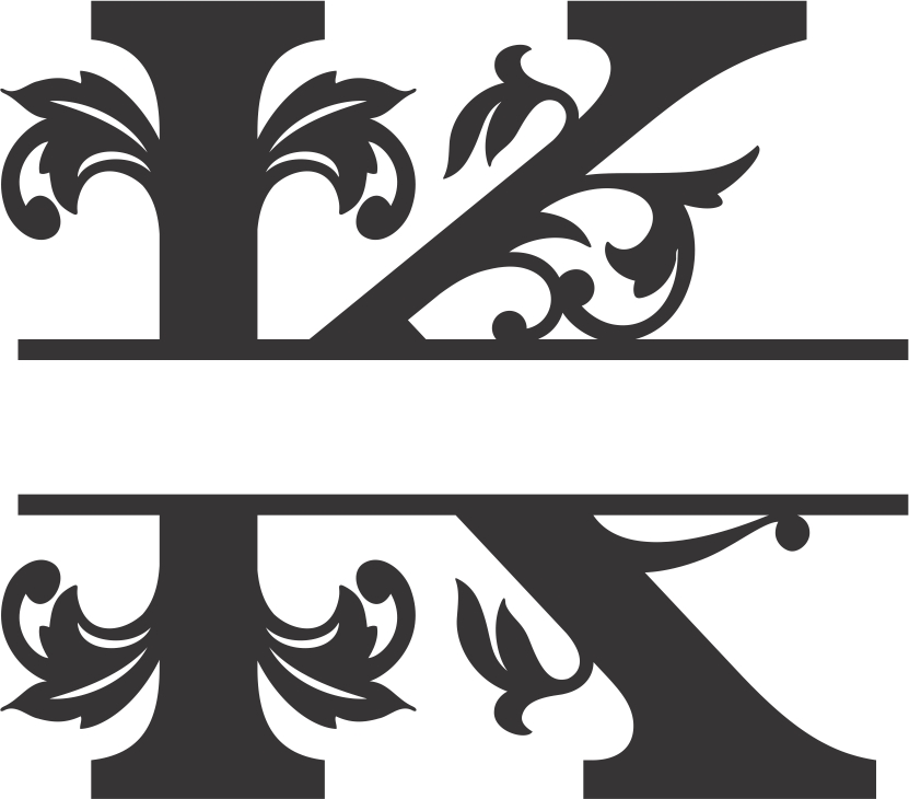 Макет Шрифт Regal split k для создания макета в формате dxf