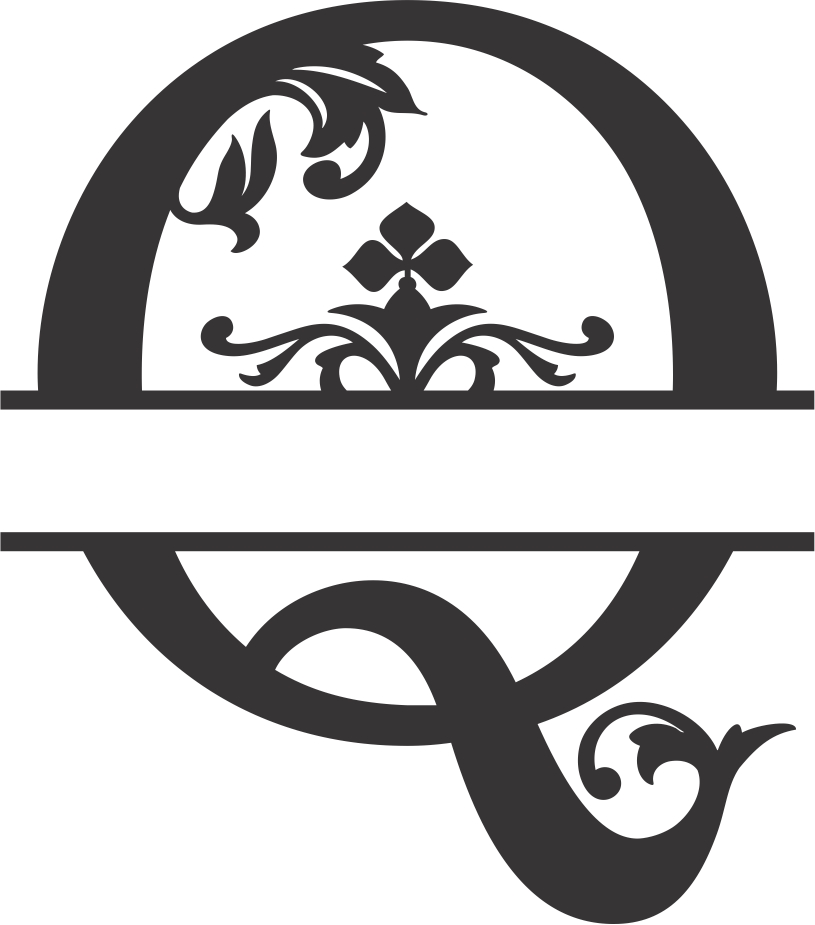 Макет Шрифт Regal split q для лазерной резки файл DXF