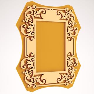 Интересный макет Эlegant wall frame чертёж для ЧПУ для лазерной резки