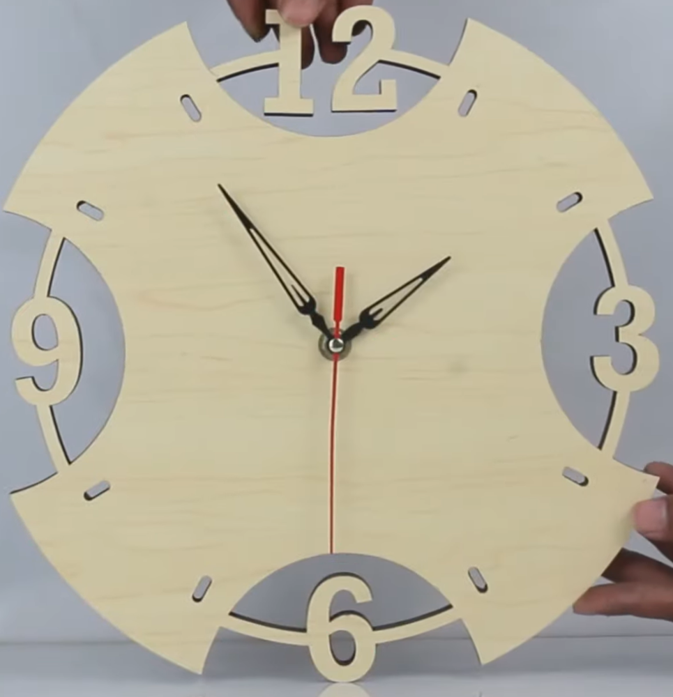 Макет Эlegant wooden wall clock чертёж для ЧПУ для лазерной резки