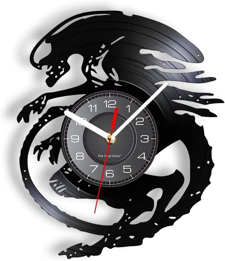 Макет виниловая настенная clock с изображением ксеноморфа для лазерной резки чертёж для станка