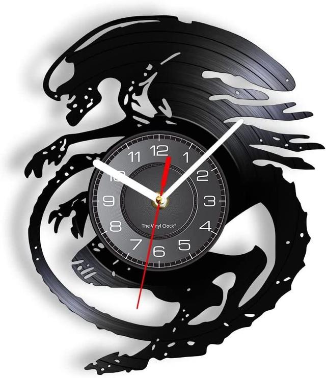 Макет виниловая настенная clock с изображением ксеноморфа для лазерной резки чертёж для станка