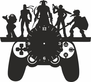 Интересный макет виниловый проигрыватель в виде часов Playstation макет для лазерной резки