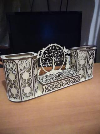 Интересный макет настольный органайзер-держатель для ручек макет для лазерной резки