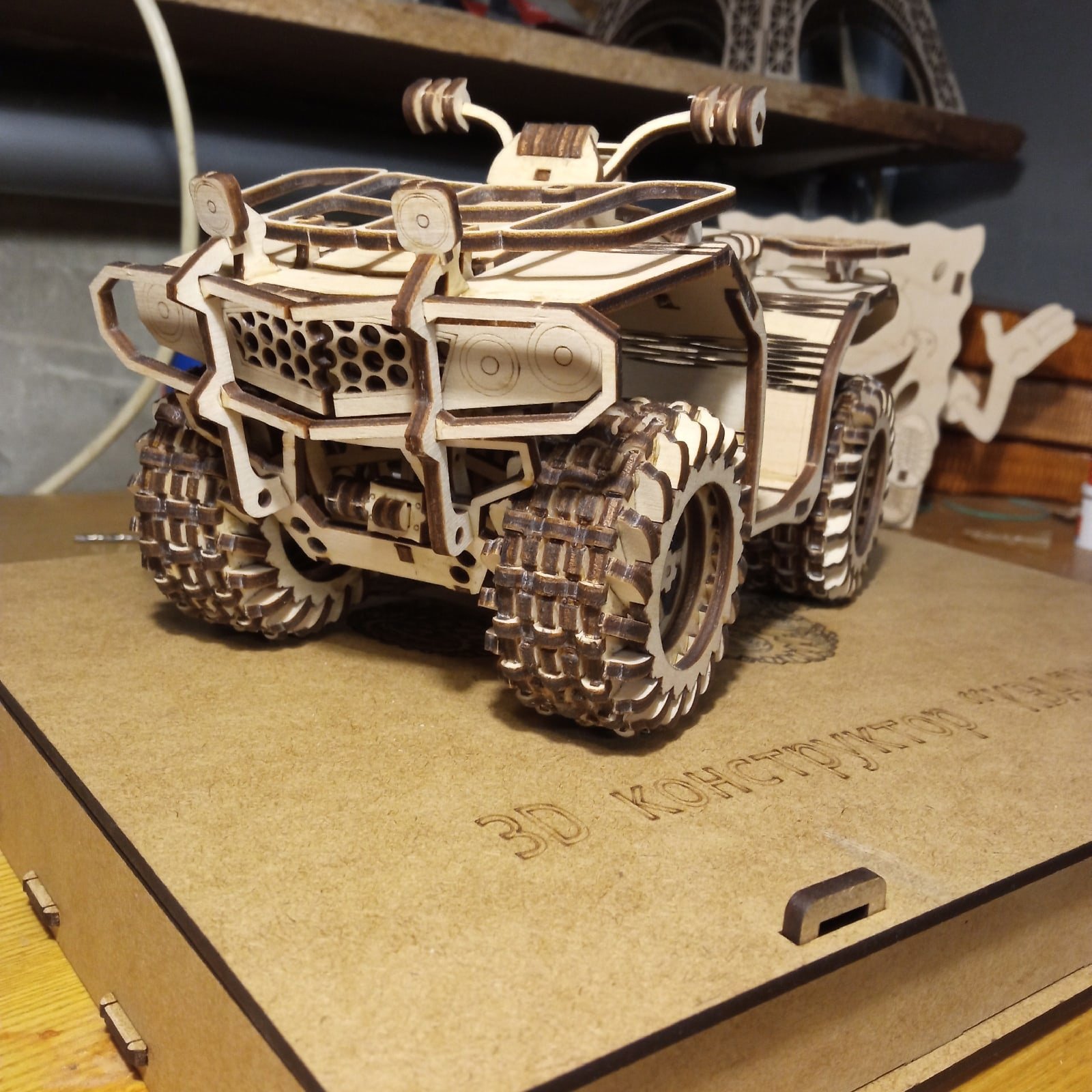 Макет 3D деревянная головоломка  квадроцикл ATV для лазерной резки