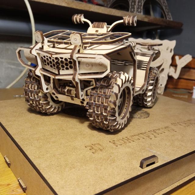Макет 3D деревянная головоломка  квадроцикл ATV для лазерной резки — изображение 2
