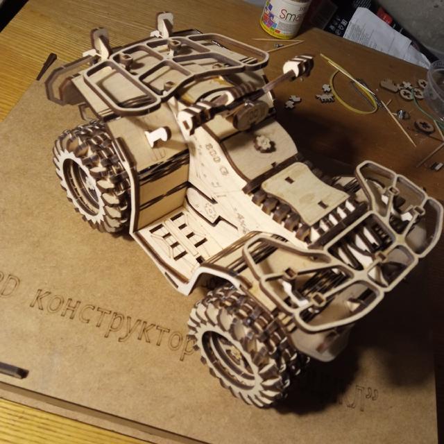 Макет 3D деревянная головоломка  квадроцикл ATV для лазерной резки — изображение 3