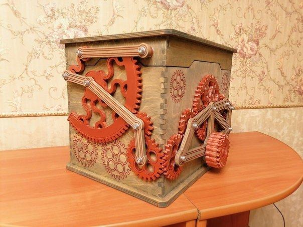 Макет 3D деревянная головоломка в виде сейфа для лазерной резки — изображение 2