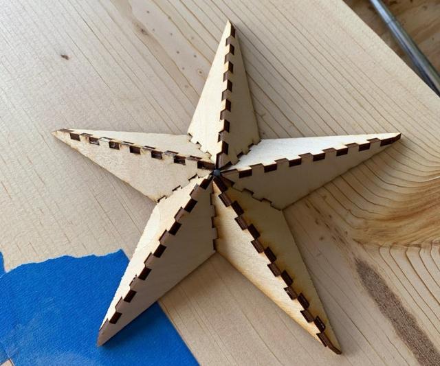 Макет 3D звезда для лазерной резки — изображение 3