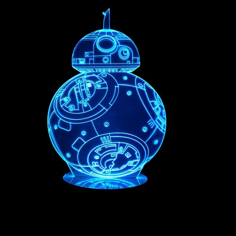 Макет 3D макет голограммы робота BB-8 для лазерной резки