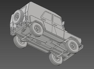 Интересный макет 3D макет деревянной головоломки в виде военного автомобиля УАЗ для лазерной резки