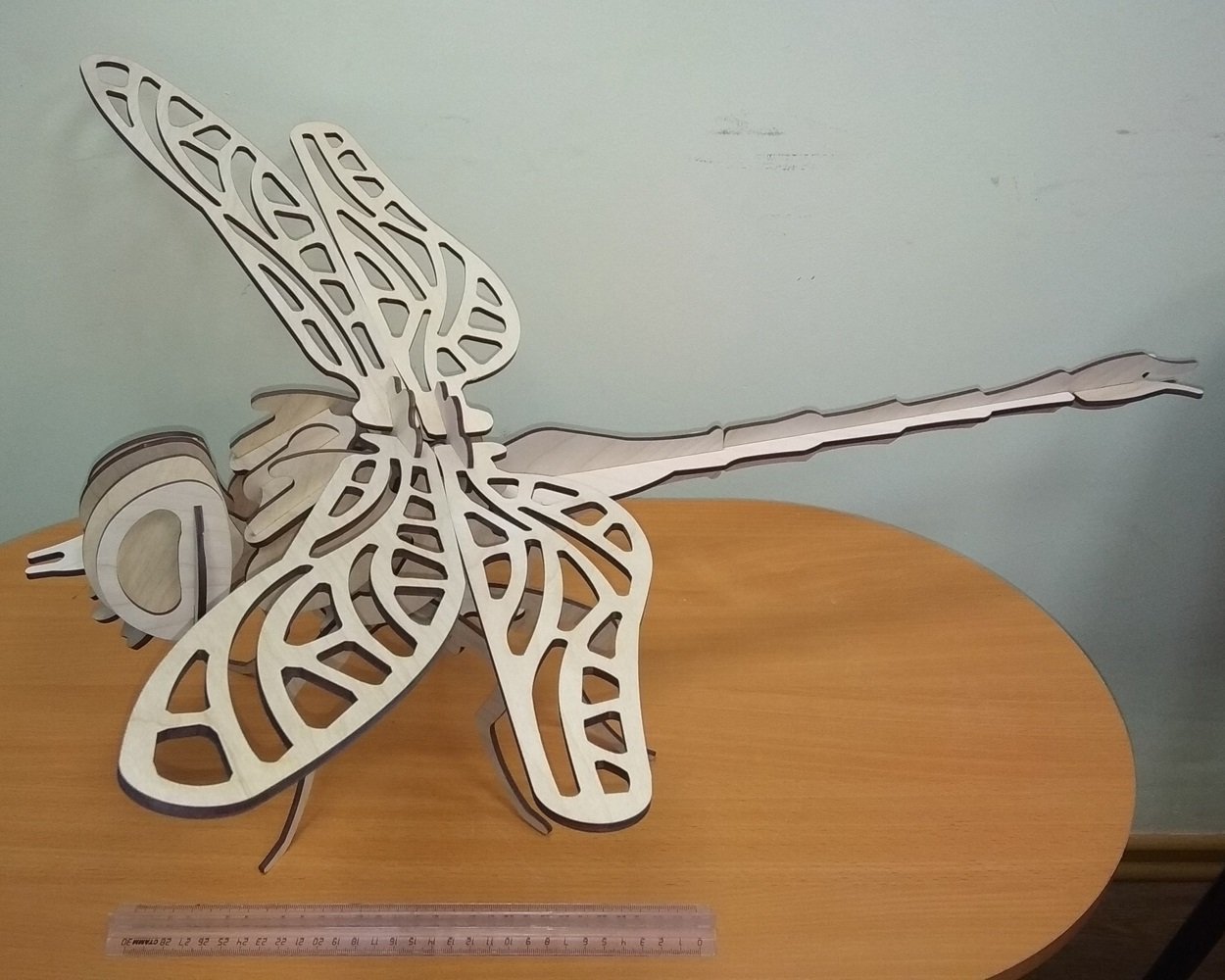 Макет 3D макет деревянной стрекозы для лазерной резки