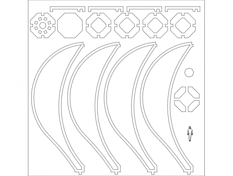 Макет 3D макет шара для лазерной резки файл dxf