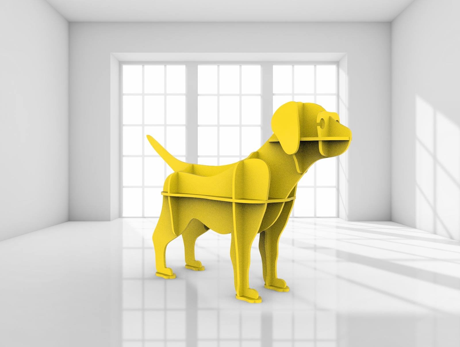 Макет 3D макет щенка в формате dxf для лазерной резки