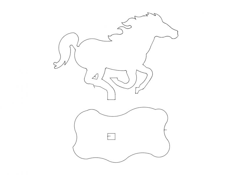 Макет 3D модель лошади Mustang для лазерной резки формат dxf