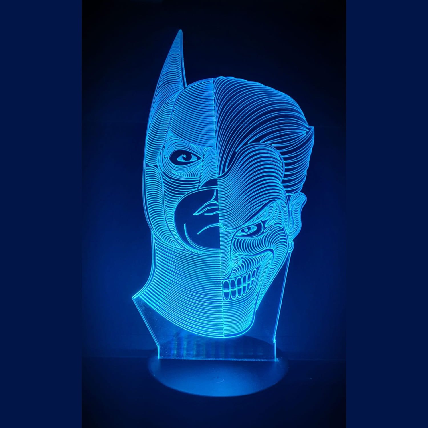 Макет 3D ночник в виде Бэтмена и Джокера для лазерной резки