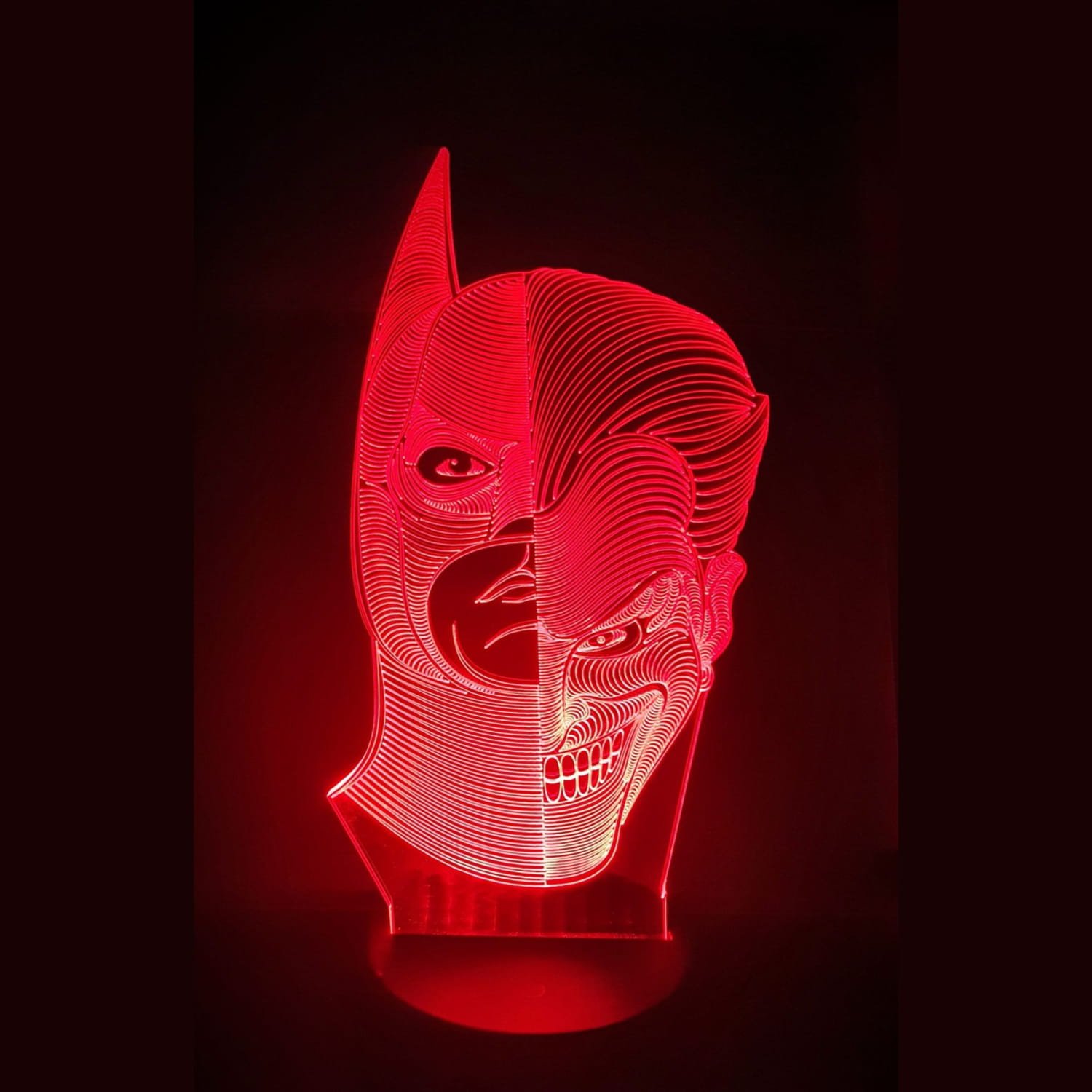 Макет 3D ночник в виде Бэтмена и Джокера для лазерной резки
