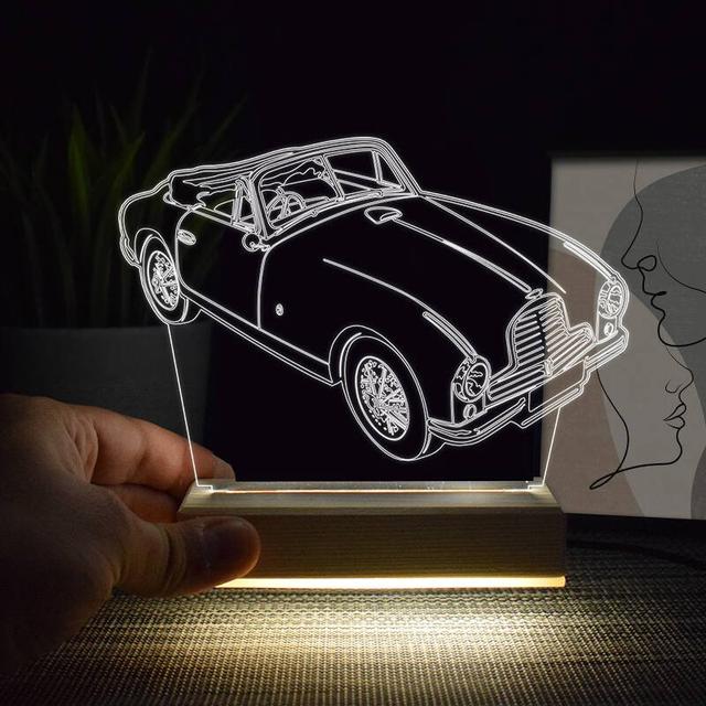 Макет 3D ночник в виде Aston Martin для лазерной резки — изображение 2