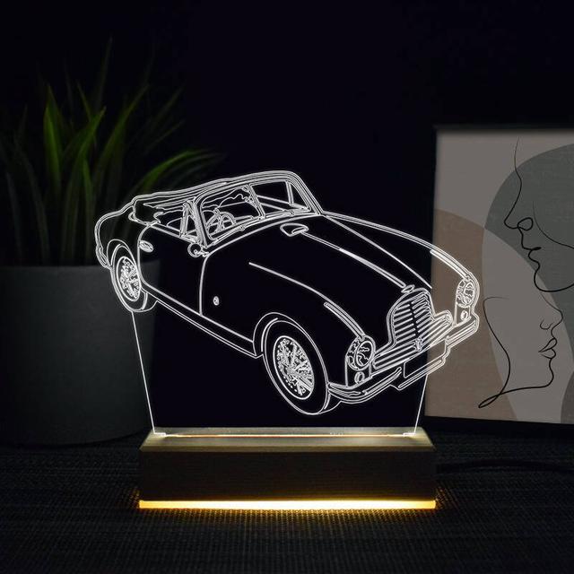 Макет 3D ночник в виде Aston Martin для лазерной резки