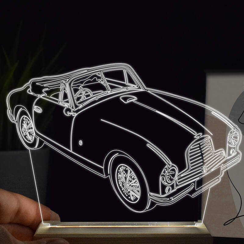 Макет 3D ночник в виде Aston Martin для лазерной резки