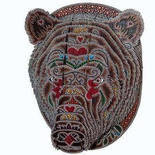 Интересный макет 3D пазл в виде медведя макет для станка DXF файл