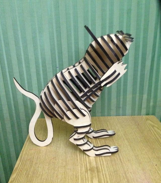 Макет 3D-головоломка Мышь для лазерной резки векторный макет — изображение 4