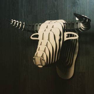 Интересный макет 3D-головоломка в виде головы быка для декора стен макет для станка файл dxf
