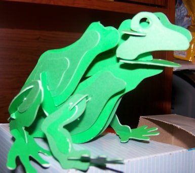 Макет 3D-головоломка в виде лягушки для лазерной резки файл DXF для станка