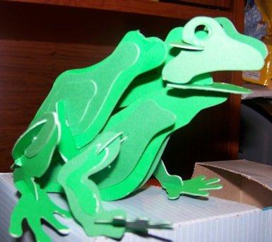 Макет 3D-головоломка в виде лягушки для лазерной резки файл DXF для станка