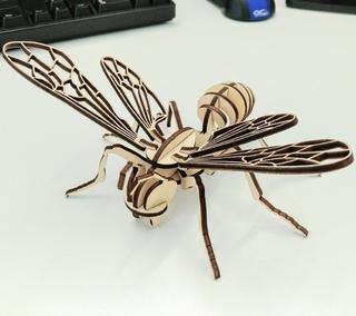 Интересный макет 3D-головоломка в виде пчелы для лазерной резки файл DXF для станка
